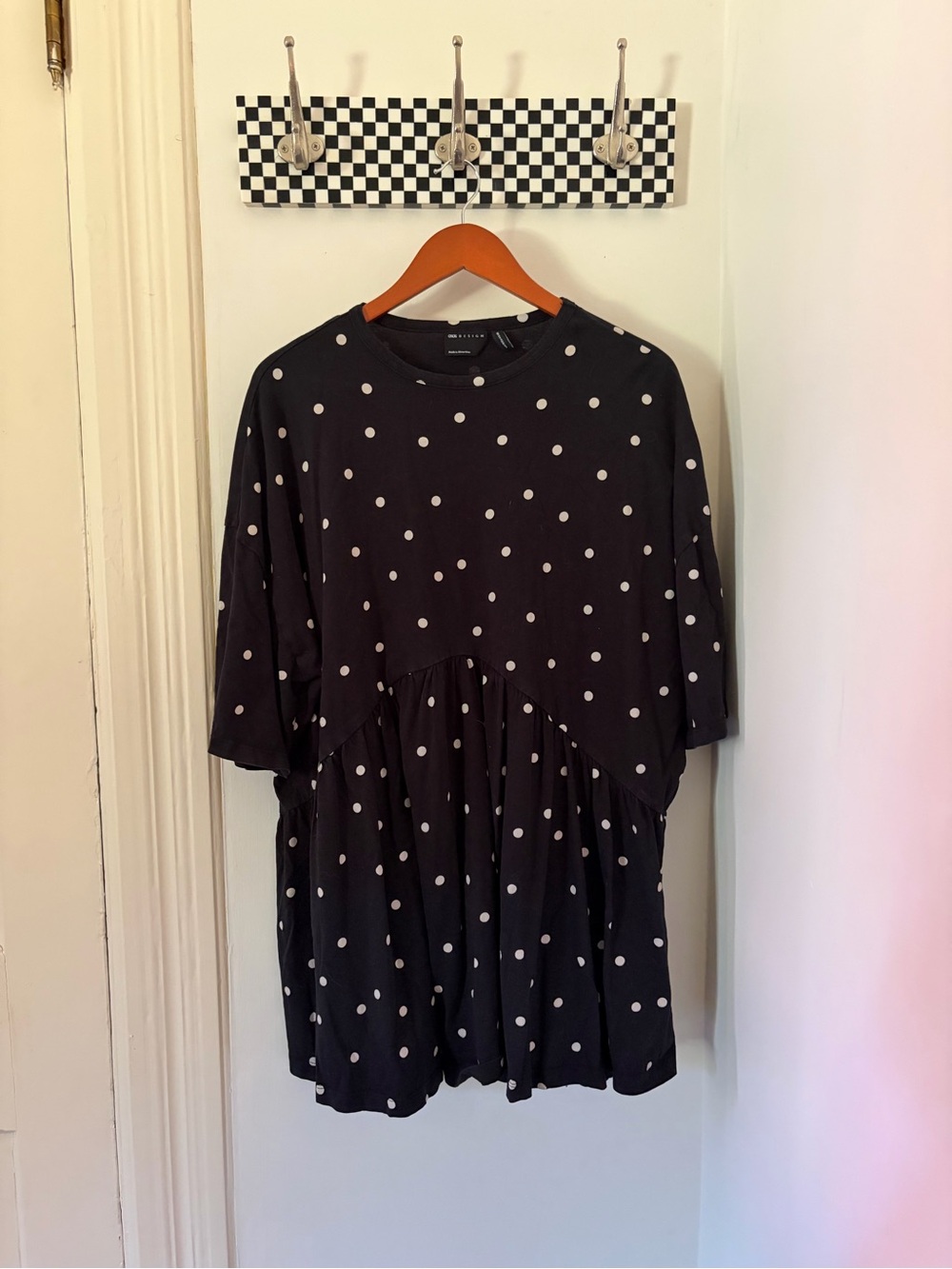 Black Polka Dot Babydoll Dress